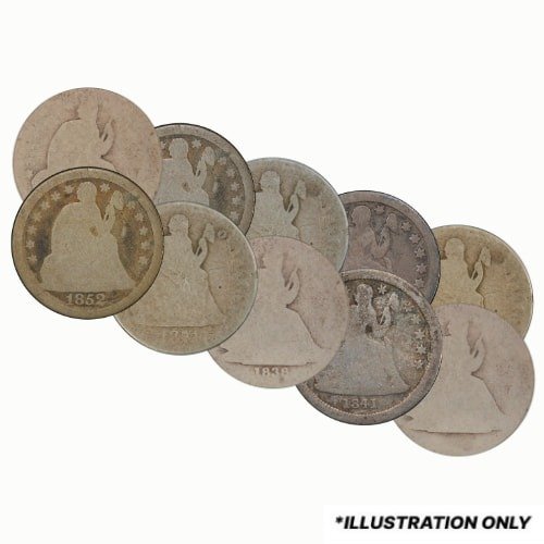 Sus90seateddimecull 1face Random Us Silver Seated Liberty Dime 1 Face Cull Main