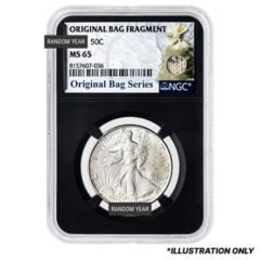 1916-1947 NGC MS-65 Walking Liberty Half Dollar Coin - Original Bag Fragment