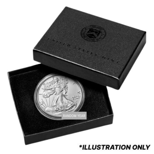 Susase 1b Us Silver Eagle 1 Oz Burnished Coin W Box And Coa Random Year Box