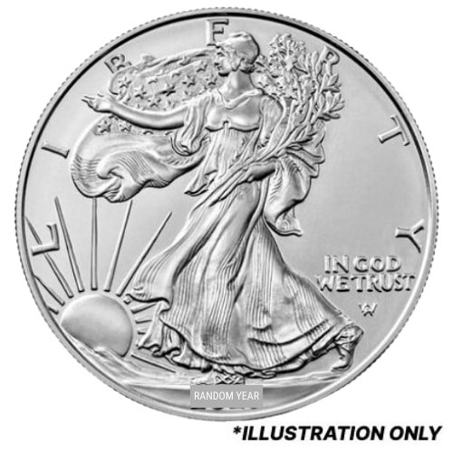 Susase 1b Us Silver Eagle 1 Oz Burnished Coin W Box And Coa Random Year Obverse 1