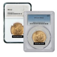 $10 MS-62 Indian Eagle Gold Coin (NGC or PCGS) - Random Year