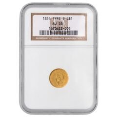 NGC/PCGS AU-58 $1 Liberty Head Gold Coin Type II - Random Year