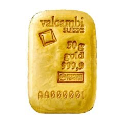 50 Gram Valcambi Gold Cast Bar