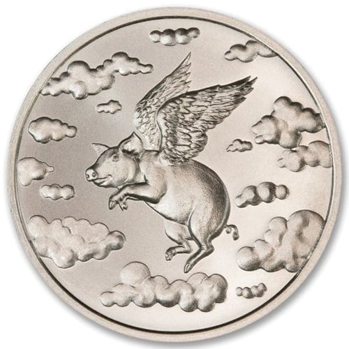 When Pigs Fly Silver Round Obverse