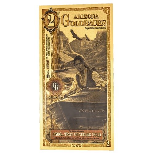 Zaunotearizona 002 Gold Aurum 24k Arizona 2 Goldback Note Front