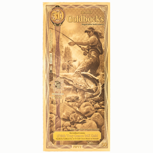 Gold Aurum 24k Idaho 50 Goldback Note